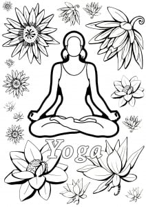 Keep calm and do Yoga ! (Anti-stress / Zen Coloring Page)