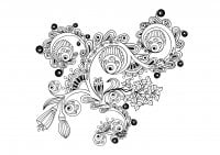 Zen & Anti-stress Coloring page : Abstract pattern inspired by flowers : n°14, by Juliasnegireva (Source : 123rf) (Anti-stress / Zen Coloring Page)