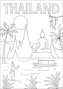 Thailand. Discover a captivating visual journey through Thailand's architectural riches and traditional dwellings.
Thai architectural structures are often characterized by refined symmetry and ornamental elements inspired by nature.
As can be seen in this visual creation, Thailand is famous for its majestic Buddha statues, some of which reach impressive heights and embody the country's profound spirituality. Thailand