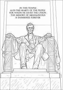 The statue of Abraham Lincoln (Lincoln Memorial) in Washington D.C. (USA)