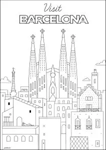 Barcelona, Spain, with the Sagrada Familia