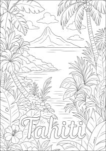 Tahiti: A legendary paradise. Tahiti was discovered by Europeans in the 18th century, and its culture has since inspired many artists and explorers.
Created to capture the spirit and culture of Tahiti, this beautiful coloring book is inspired by the lush landscapes of the Polynesian archipelago.
Tahiti, often described as the heart of French Polynesia, is renowned for its paradisiacal beaches, coral reefs and rich cultural heritage. Tahiti: a legendary paradise