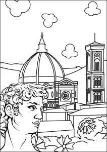 Cathedral Of Santa Maria Del Fiore And Michelangelo's David, Florence