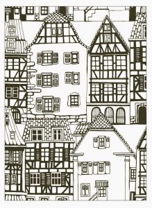 Coloring house style alsace france
