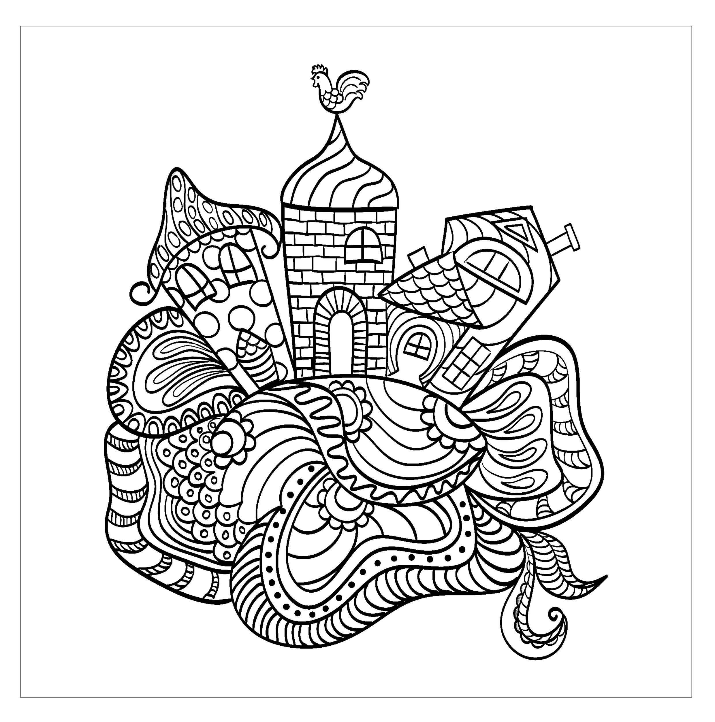 House from a child dream tanyalmera 123rf - Architecture Adult Coloring