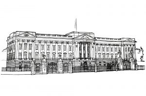 Coloring adult buckingham palace illustration 1820