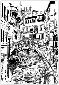 Coloring page venice drawing