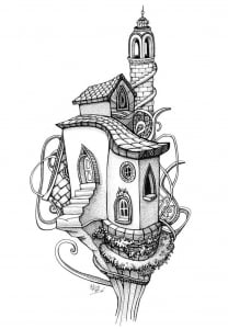House in a tree (Architecture, countries and cities Coloring Page)
