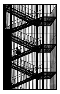Stairs : vertical and diagonal lines (Architecture, countries and cities Coloring Page)