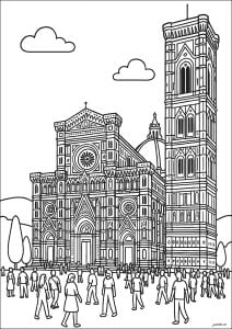 Santa Maria del Fiore (Florence, Italy) (Architecture, countries and cities Coloring Page)