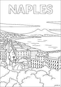 Exploring the beauty of Naples, Italy (Architecture, countries and cities Coloring Page)