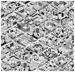 Incredible city (Architecture, countries and cities Coloring Page)