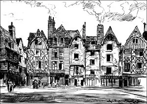 Half timbered houses in Angers (France)