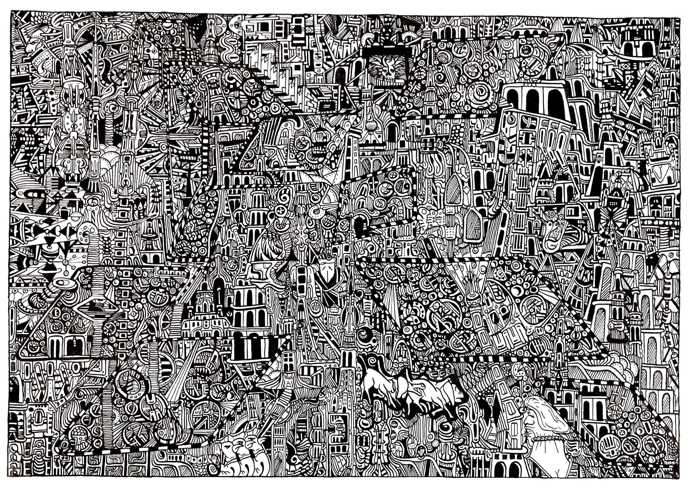 Art brut difficile (Printable Coloring Page for adults)