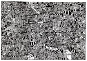 Difficult coloring page (Art Brut Coloring Page)