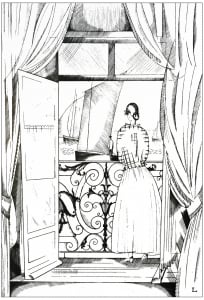 Art Deco Balcony Over The Sea By Jean Emile Laboureur