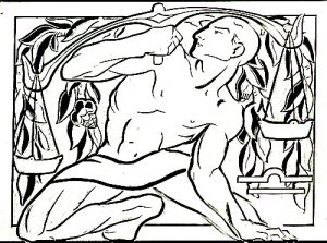 Printable Coloring Page for adults : Decoration of the Chicago building, Art Deco style