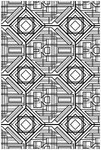 Printable Art Deco Coloring Page for adults : Art-deco-complex-pattern