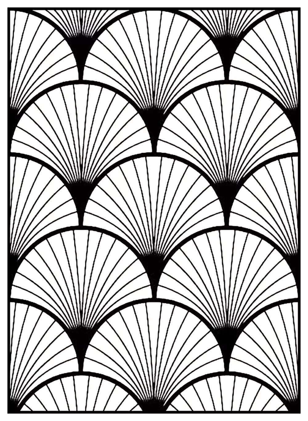 Geometric patterns art deco - 3 (Printable Coloring Page for adults)