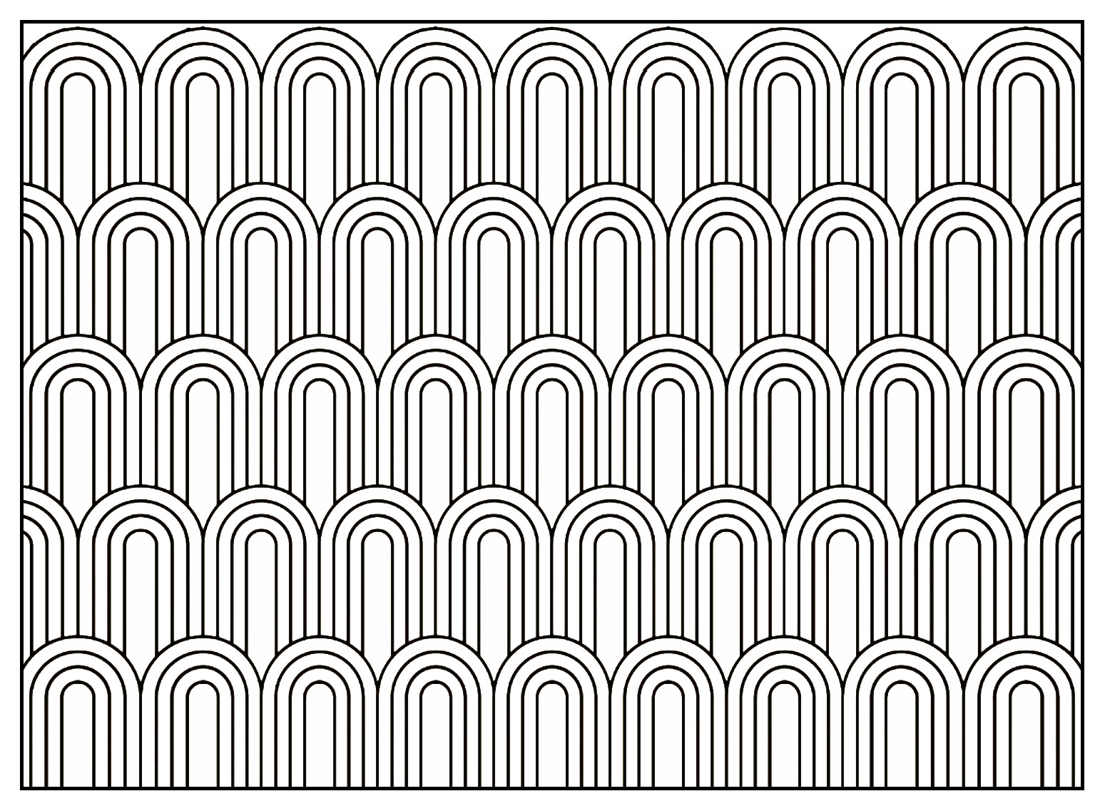 Art Deco pattern Adult coloring page - Style n°7