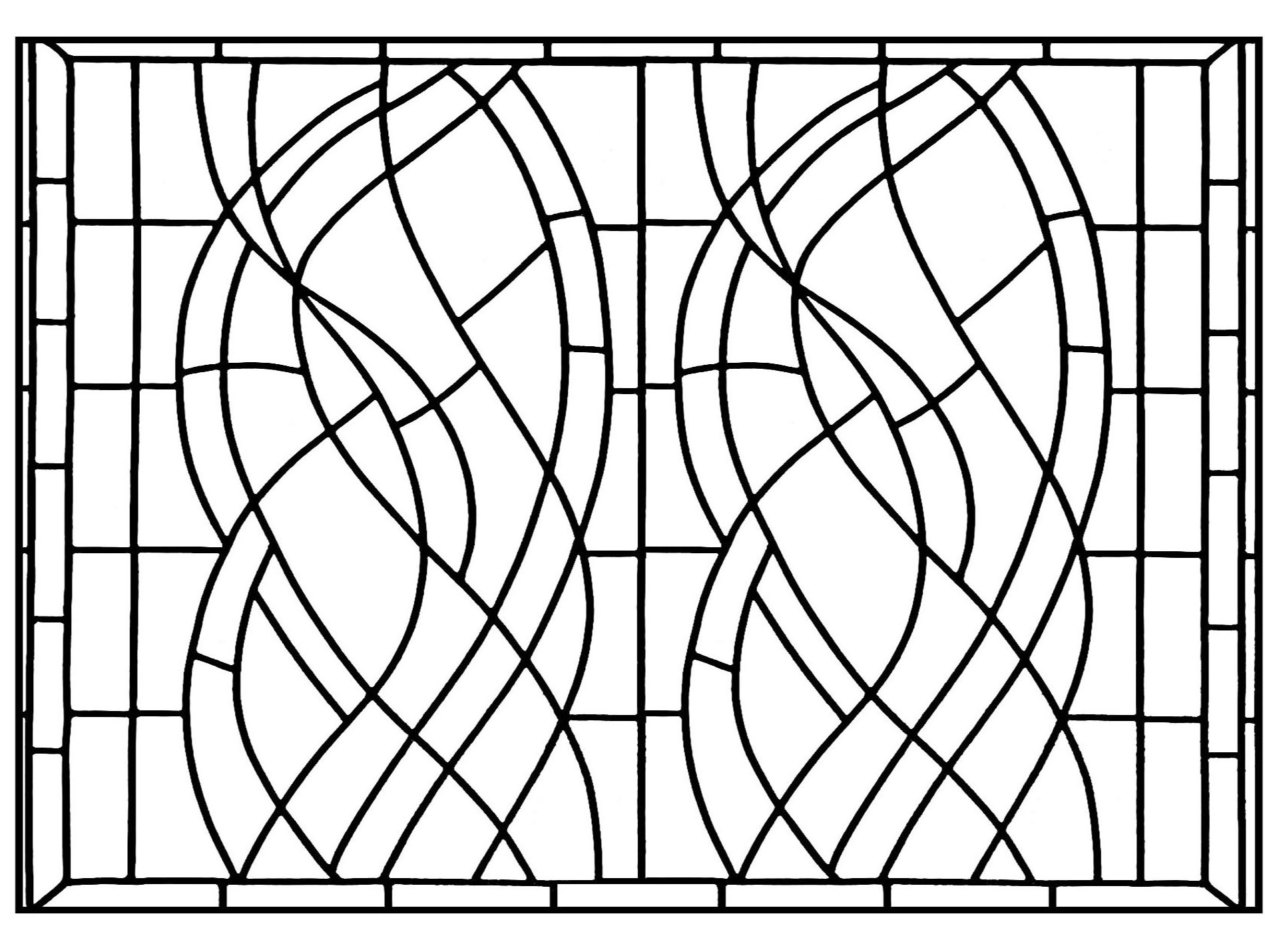 Art Deco Window from an Hotel in Madrid transformed into a coloring page