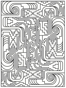 Coloring art deco simple pattern