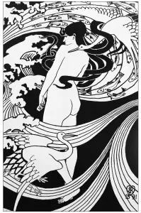 Art nouveau robert burns drawing 1891