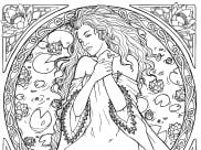 Printable Art Nouveau coloring sheets for adults
