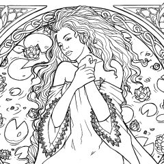 Printable Art Nouveau coloring sheets for adults