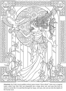 Coloring adult arianrhod celtic goddess