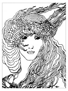 Coloring art nouveau from climax by aubrey vincent beardsley 1893