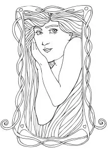 Art Nouveau Woman - Simple