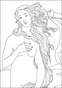 Sandro Botticelli   The Birth of Venus (1486)   fine line version