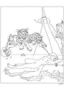 Salvador Dalí   Dream caused by the flight of a bee around a pomegranate, one second before awakening (1944)