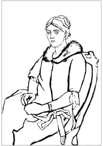 Pablo Picasso: Olga with fur collar (1923)