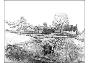 Farm of Père Éloi (Sketch by Vincent Van Gogh)