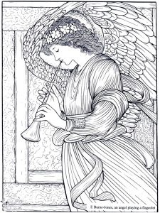 Edward Burne Jones   An Angel playing a flageolet