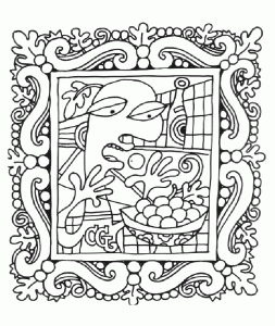 Coloring inspired by Picasso's style (Masterpiece Coloring Page)