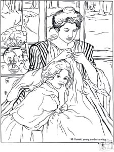 Mary Cassatt - Young Mother sewing