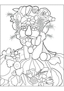 Giuseppe Arcimboldo - Vortumnus (Vertumno) (1590) (Masterpiece Coloring Page)