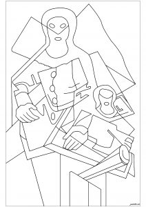 Coloring juan gris pierrot 1921