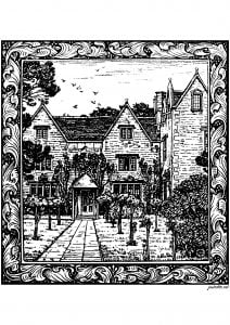 Red House by William Morris (Arts and Crafts Movement Coloring Page)