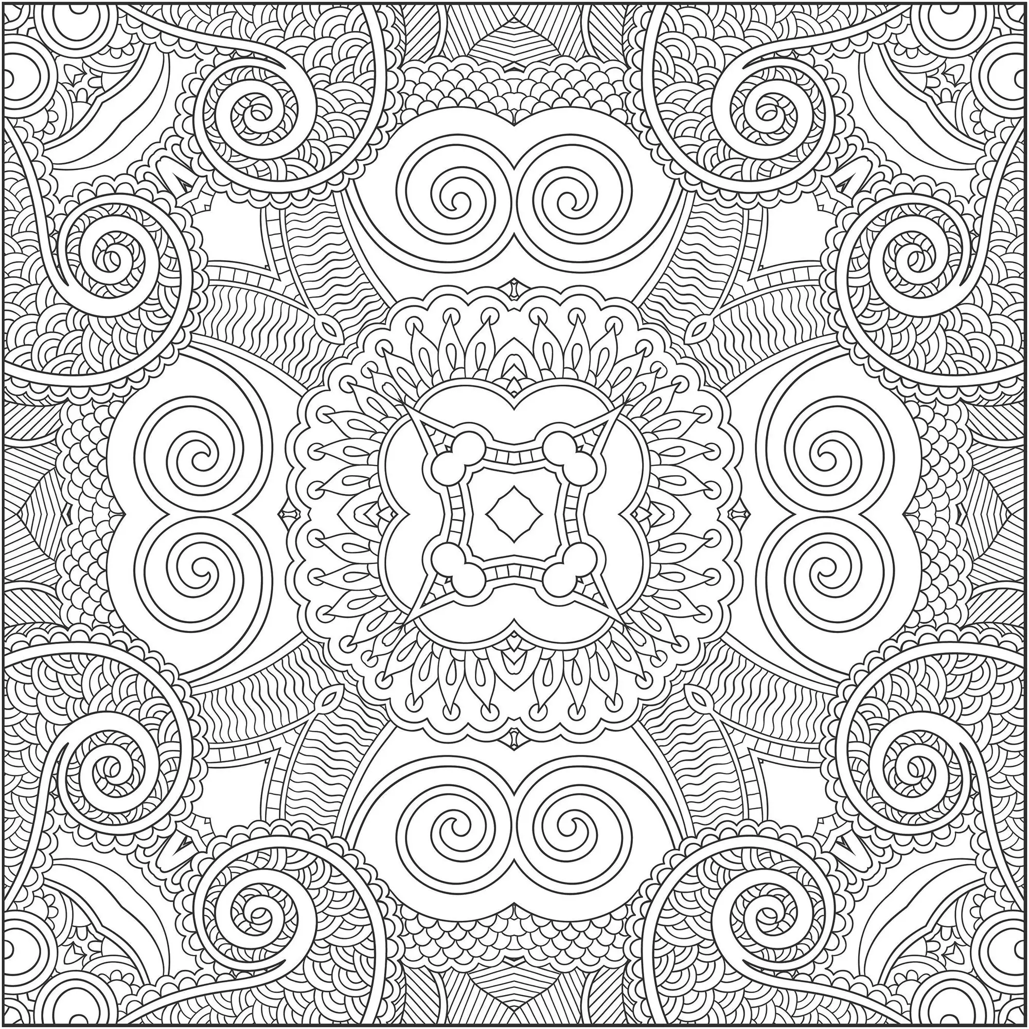 Beautifully detailed Azulejo (Printable Coloring Page for adults)