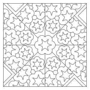 Pretty Azulejo With Starry Flower Patterns