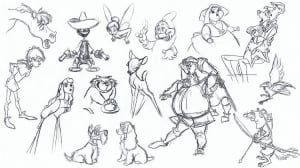 Sketches Of Various Disney Characters  2 