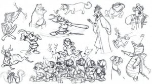 Sketches Of Various Disney Characters  1 