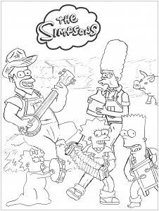 coloring-page-the-simpsons-at-the-farm-by-romain
