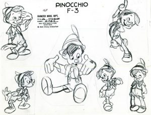 Coloring adult disney sketch pinocchio