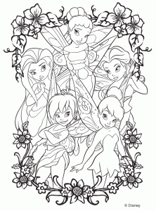 Coloring tincker bell and friends