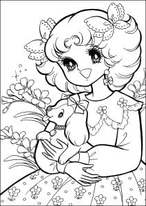 Candy and her dog (Return to childhood Coloring Page)